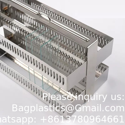 Histology Tissue Slide Glass Staining Jar Staining Rack Pathology microscope slide staining jar and rack