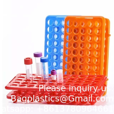 Lab Multi Function PP Centrifuge Tube Rack 50 holes*18mm Plastic Test Tube Rack Silicone Circlip