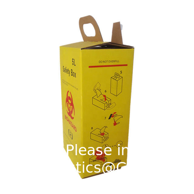 Hospital Biohazard 5L Medical Disposal Kraft Paper Board Sharps Container Safety Box Discard Used Syrings And La
