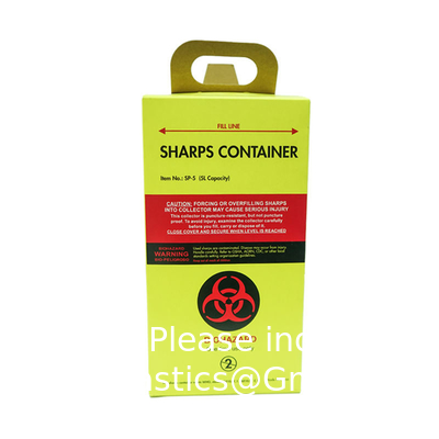 Hospital Biohazard 5L Medical Disposal Kraft Paper Board Sharps Container Safety Box Discard Used Syrings And La