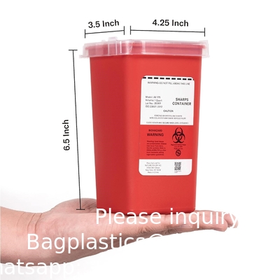 Sharps Container for Home Use 1 Quart (1-Pack) | Biohazard Needle and Syringe Disposal | Small Portable Container