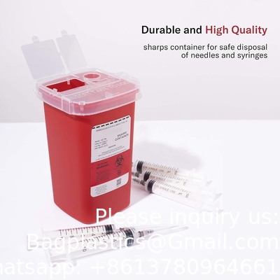 Sharps Container for Home Use 1 Quart (1-Pack) | Biohazard Needle and Syringe Disposal | Small Portable Container