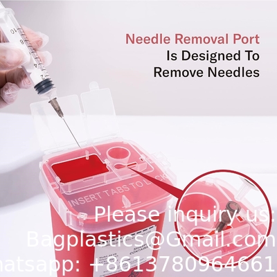 Sharps Container for Home Use 1 Quart (1-Pack) | Biohazard Needle and Syringe Disposal | Small Portable Container