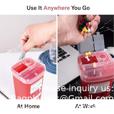 Sharps Container for Home Use 1 Quart (1-Pack) | Biohazard Needle and Syringe Disposal | Small Portable Container