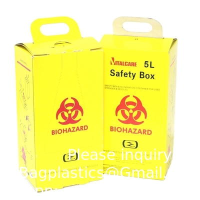 5L 10l Disposable Incinerator Box Corrugated Paper Boxes Syringe Needle Sharp Container Safety Box