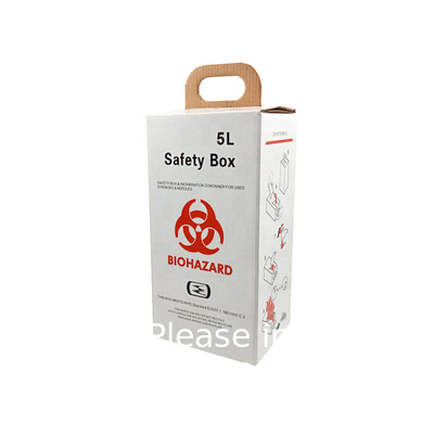 5L 10l Disposable Incinerator Box Corrugated Paper Boxes Syringe Needle Sharp Container Safety Box
