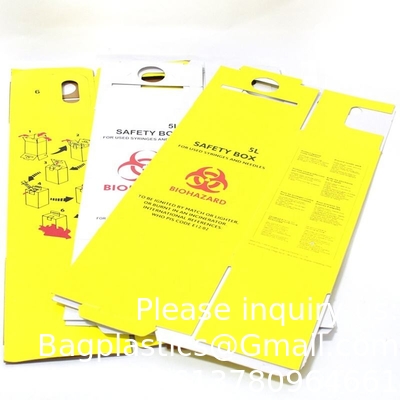 Medical Disposal Disposable 5L Paper Needle Sharps Bins Box Container Disposable Sharp Container Disposable Medical