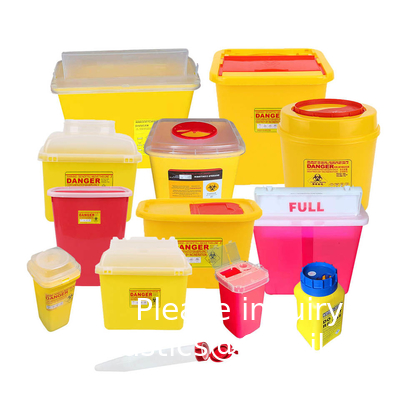 Custom Disposable Sterile Syringe Safety Box Container Needle Plastic Syringe Sharps Bio Bins Safe Sharp Bin