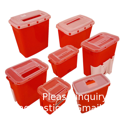 Custom Disposable Sterile Syringe Safety Box Container Needle Plastic Syringe Sharps Bio Bins Safe Sharp Bin