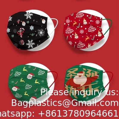 Face Mask, Disposable Mask, Christmas Gifts Christmas Cartoon Maskes Holiday Party Supplies Men And Women Free Sample