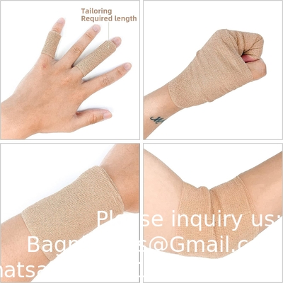 Beige-Self Adhesive Cohesive Bandage Wrap, Self Adherant Non-Woven Wrap Rolls, Atheletic Tape For Wrist, Ankle, Hand