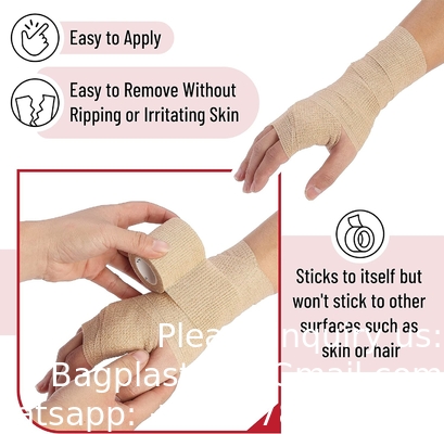 Self Adhesive Bandage Wrap, 6 Pack, Skin Colored, 2“ x 5 Yards, Cohesive Bandages, Medical Wrap, Elastic Bandage Wrap