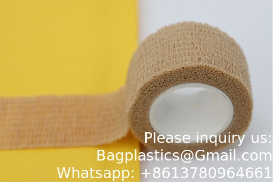 Beige-Self Adhesive Cohesive Bandage Wrap, Self Adherant Non-Woven Wrap Rolls, Atheletic Tape For Wrist, Ankle, Hand