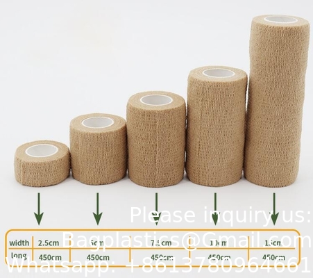 Beige-Self Adhesive Cohesive Bandage Wrap, Self Adherant Non-Woven Wrap Rolls, Atheletic Tape For Wrist, Ankle, Hand