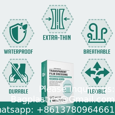 Transparent Film Dressing, Large Waterproof Adhesive Patch | Window Frame Wound Cover for Post Surgical Shower