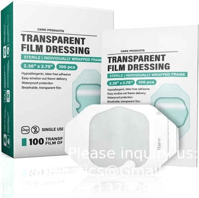 Transparent Film Dressing, Large Waterproof Adhesive Patch | Window Frame Wound Cover for Post Surgical Shower