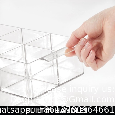 Plastic Condiment Organizer and Tea Bag Holder - 8-Compartment Kitchen Pantry/Countertop Storage Caddy - Divided Chip