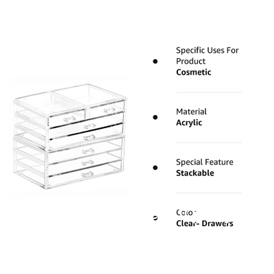 Clear Containers For Organizing 7 Drawers Stackable Dresser Bathroom Organizers And Storage Jewelry Hair Accessories