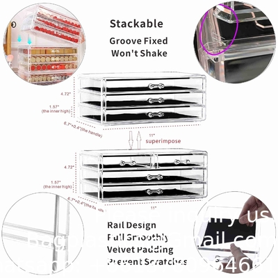 Clear Containers For Organizing 7 Drawers Stackable Dresser Bathroom Organizers And Storage Jewelry Hair Accessories