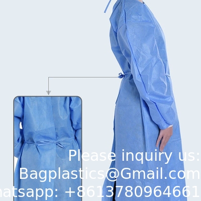 Blue Color Disposable Non Woven Medical SMS Sterile Surgical Isolation Gown Medical Materials &amp; Accessories