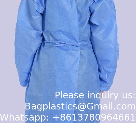 Blue Color Disposable Non Woven Medical SMS Sterile Surgical Isolation Gown Medical Materials &amp; Accessories