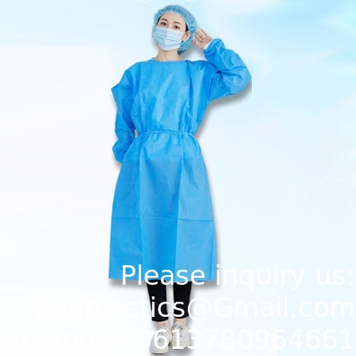 100% non woven gown, Cotton Surgical Gown Washable Reusable Gown With Long Sleeve Elastic Cuff Unisex Cotton OEM Style