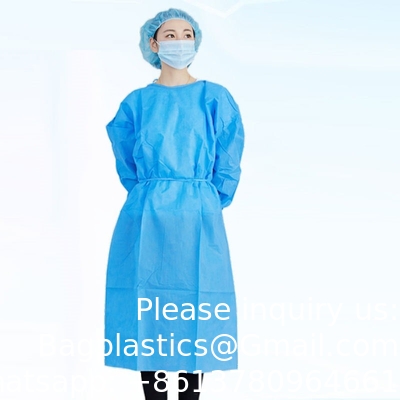 100% non woven gown, Cotton Surgical Gown Washable Reusable Gown With Long Sleeve Elastic Cuff Unisex Cotton OEM Style