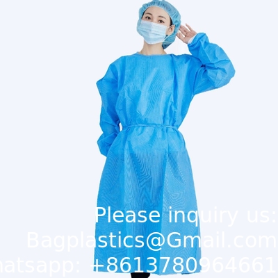 100% non woven gown, Cotton Surgical Gown Washable Reusable Gown With Long Sleeve Elastic Cuff Unisex Cotton OEM Style