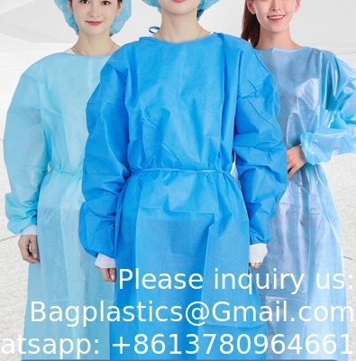 100% non woven gown, Cotton Surgical Gown Washable Reusable Gown With Long Sleeve Elastic Cuff Unisex Cotton OEM Style