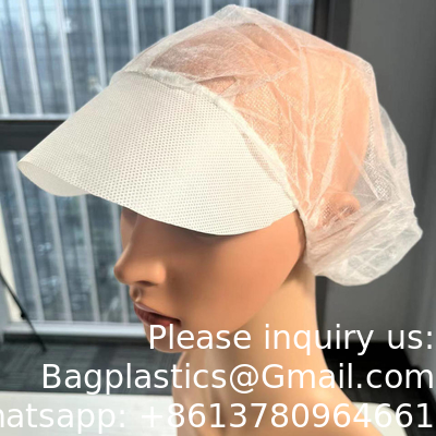 Workshop Food Industry PP Hair Cover White Disposable Non Woven Bouffant Peak Caps