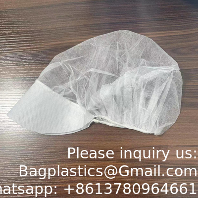 Workshop Food Industry PP Hair Cover White Disposable Non Woven Bouffant Peak Caps