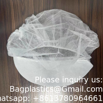 Workshop Food Industry PP Hair Cover White Disposable Non Woven Bouffant Peak Caps