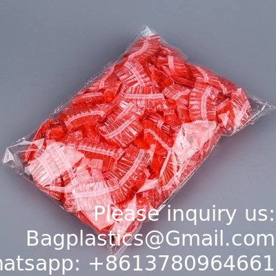 Disposable Shower Cap 21&quot; Thickening Elastic Clear Bathing Cap Salon Hotel Traveling Plastic PE Shower Caps