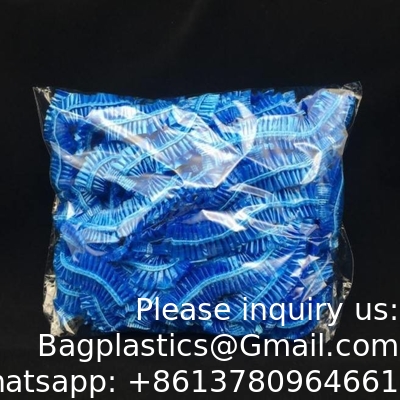 Disposable Shower Cap 21&quot; Thickening Elastic Clear Bathing Cap Salon Hotel Traveling Plastic PE Shower Caps