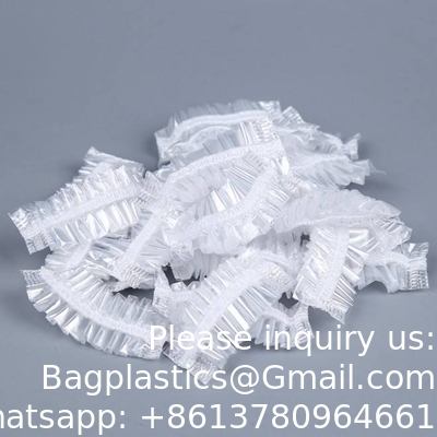 Disposable Shower Cap 21&quot; Thickening Elastic Clear Bathing Cap Salon Hotel Traveling Plastic PE Shower Caps