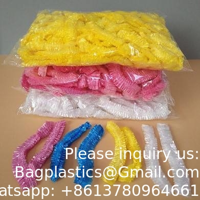 Disposable Shower Cap 21&quot; Thickening Elastic Clear Bathing Cap Salon Hotel Traveling Plastic PE Shower Caps