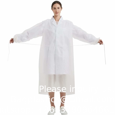 Manufacturer Non Woven Medical Protective Elastic Knitted Cuffs PP+PE Hospital Gowns Disposable Isolation