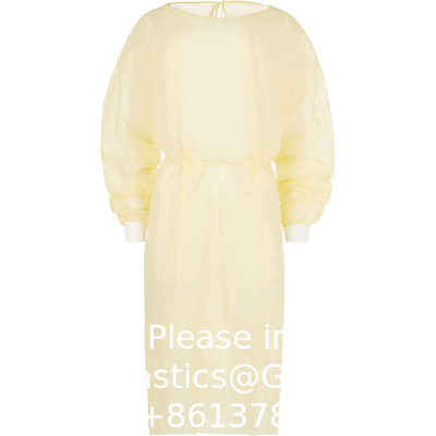 Manufacturer Non Woven Medical Protective Elastic Knitted Cuffs PP+PE Hospital Gowns Disposable Isolation