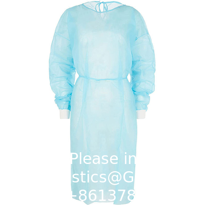Manufacturer Non Woven Medical Protective Elastic Knitted Cuffs PP+PE Hospital Gowns Disposable Isolation