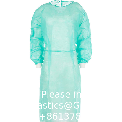 Manufacturer Non Woven Medical Protective Elastic Knitted Cuffs PP+PE Hospital Gowns Disposable Isolation