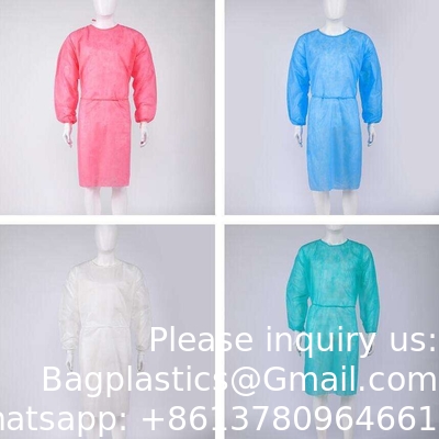 Hospital Doctor AAMI Level 2 Yellow PP SMS Patient Disposable Isolation Gowns Fluid Resistant, Dental, Medical