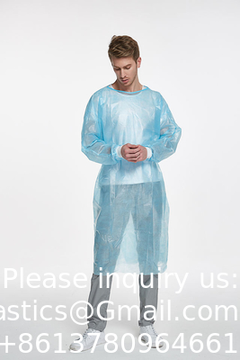 Hospital Doctor AAMI Level 2 Yellow PP SMS Patient Disposable Isolation Gowns Fluid Resistant, Dental, Medical
