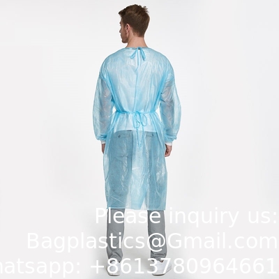 Hospital Doctor AAMI Level 2 Yellow PP SMS Patient Disposable Isolation Gowns Fluid Resistant, Dental, Medical