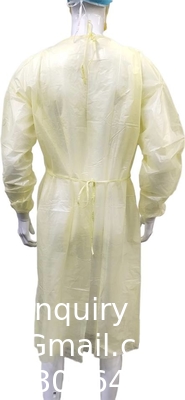 Chemotherapy Gowns Disposable Yellow Color Waterproof Medical Surgical Isolation Gown