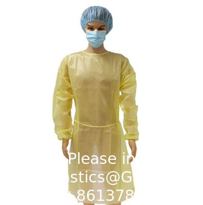 Chemotherapy Gowns Disposable Yellow Color Waterproof Medical Surgical Isolation Gown