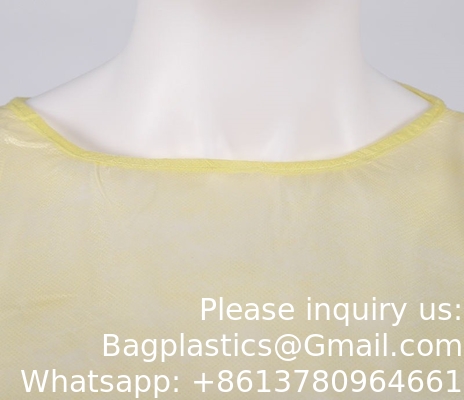 Chemotherapy Gowns Disposable Yellow Color Waterproof Medical Surgical Isolation Gown