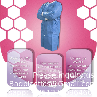 Disposable Laboratory Coat, Dental supplies, Nonwoven Disposable PP White Lab Coat Non Woven For Kids Or Adults
