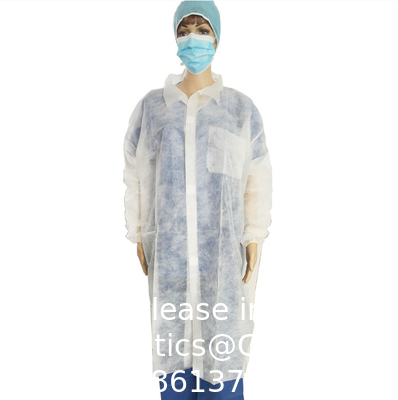 Disposable Laboratory Coat, Dental supplies, Nonwoven Disposable PP White Lab Coat Non Woven For Kids Or Adults