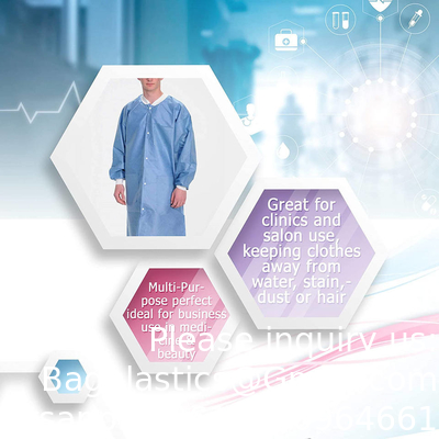 Disposable Laboratory Coat, Dental supplies, Nonwoven Disposable PP White Lab Coat Non Woven For Kids Or Adults