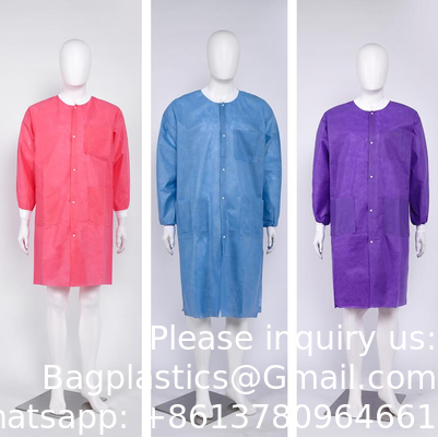 Disposable Laboratory Coat, Dental supplies, Nonwoven Disposable PP White Lab Coat Non Woven For Kids Or Adults